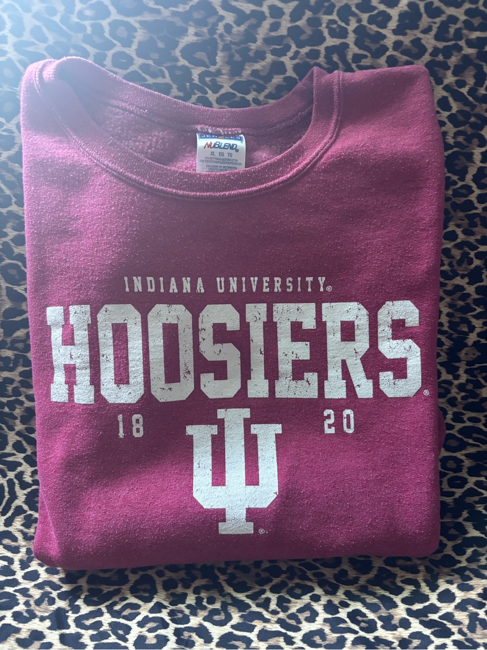 Jerzees Maroon Indiana University Hoosiers Crewneck Sweatshirt
